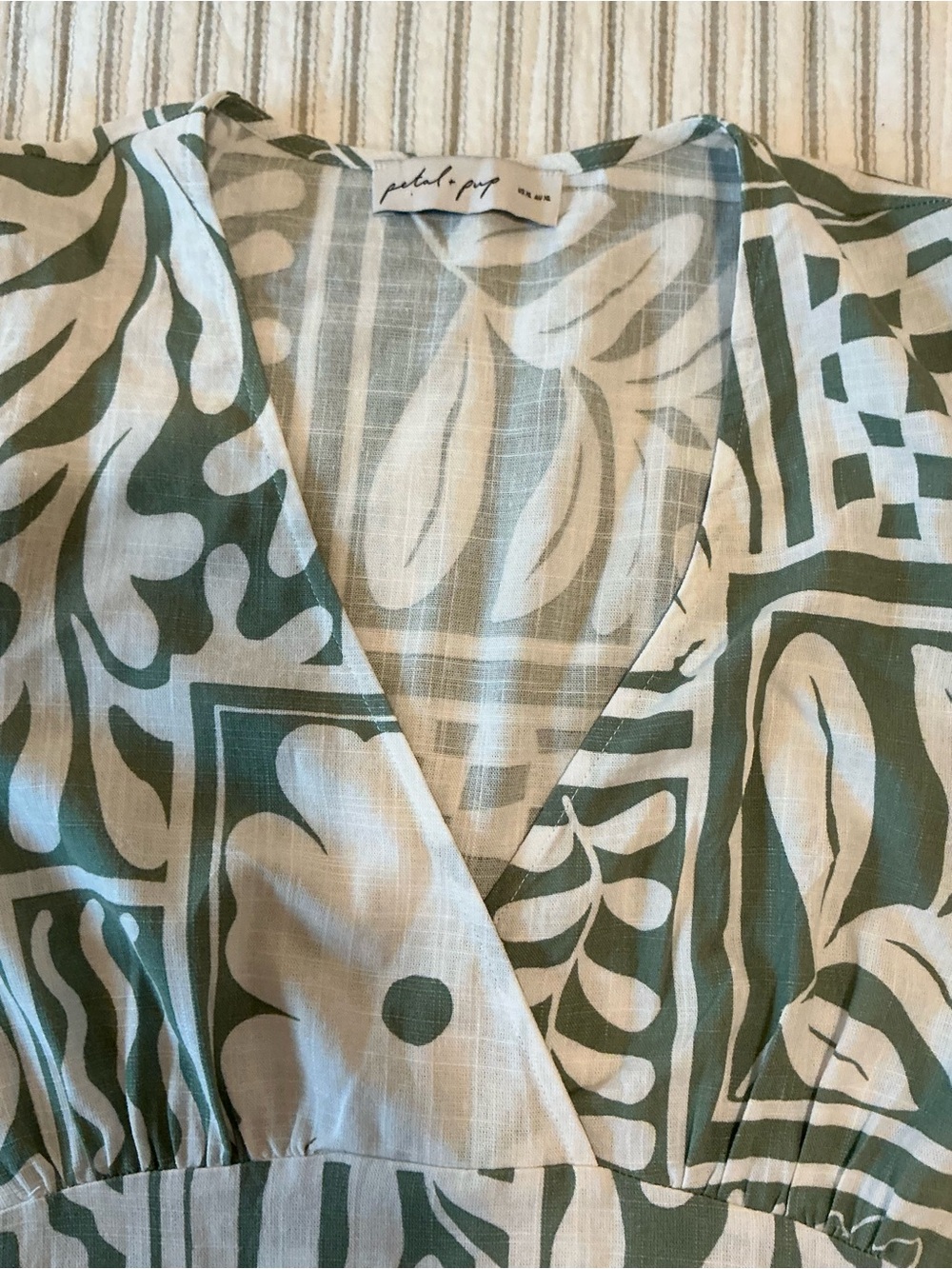 Petal & Pup Sage Green and White Printed Maxi Dress - Picture 4 of 9